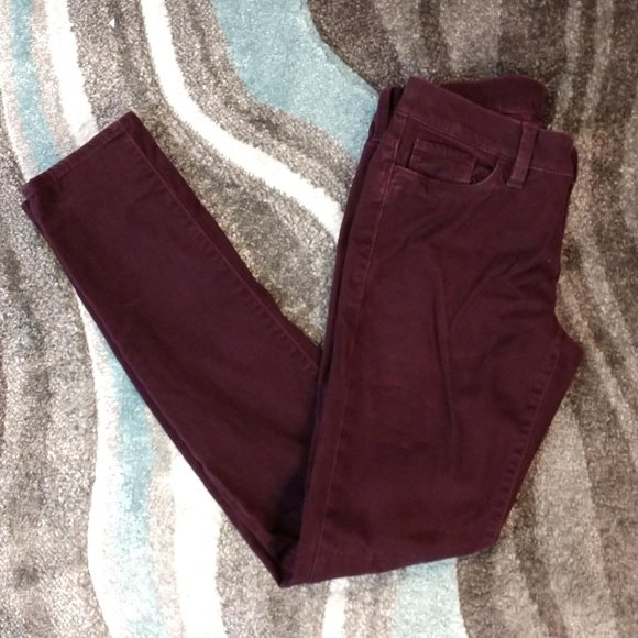 Ann Taylor Burgundy Skinny Jeans 